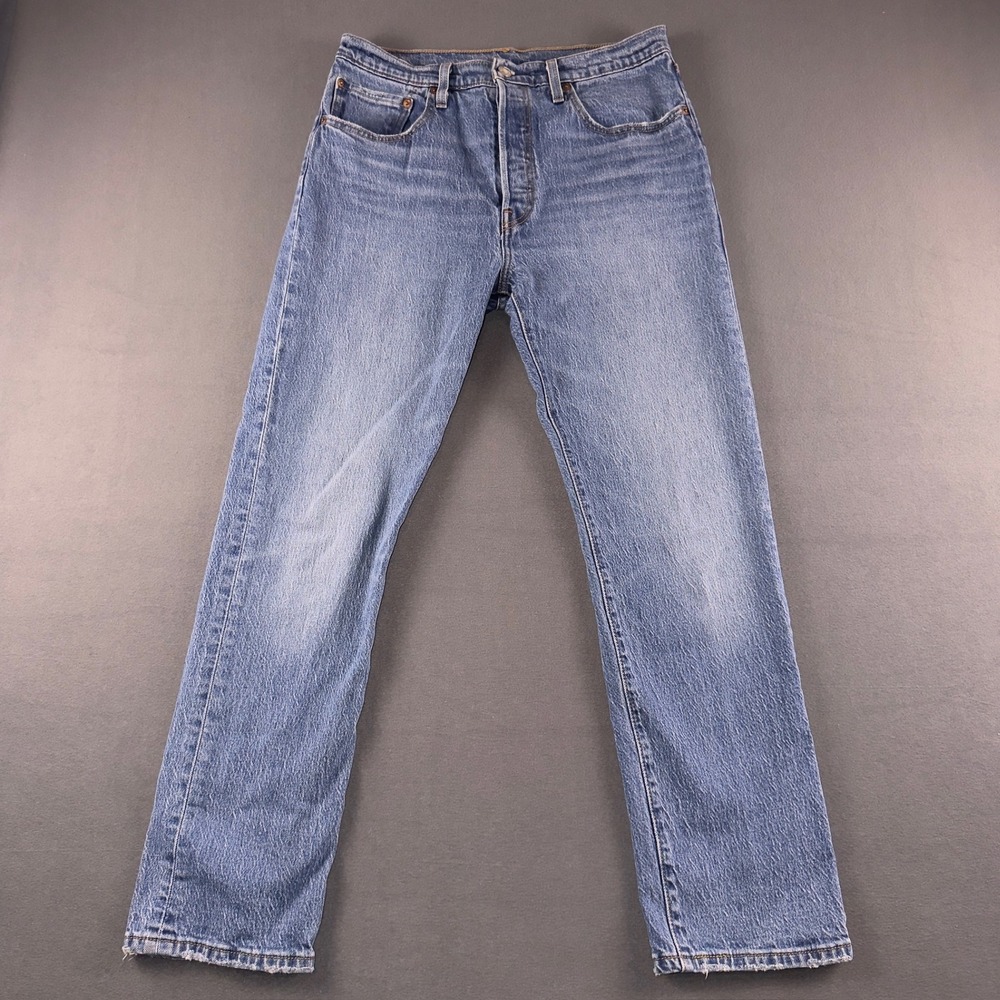 Levis 501 Original Fit Straight Leg Jeans Medium Wash Blue W30 L30 12501-0390